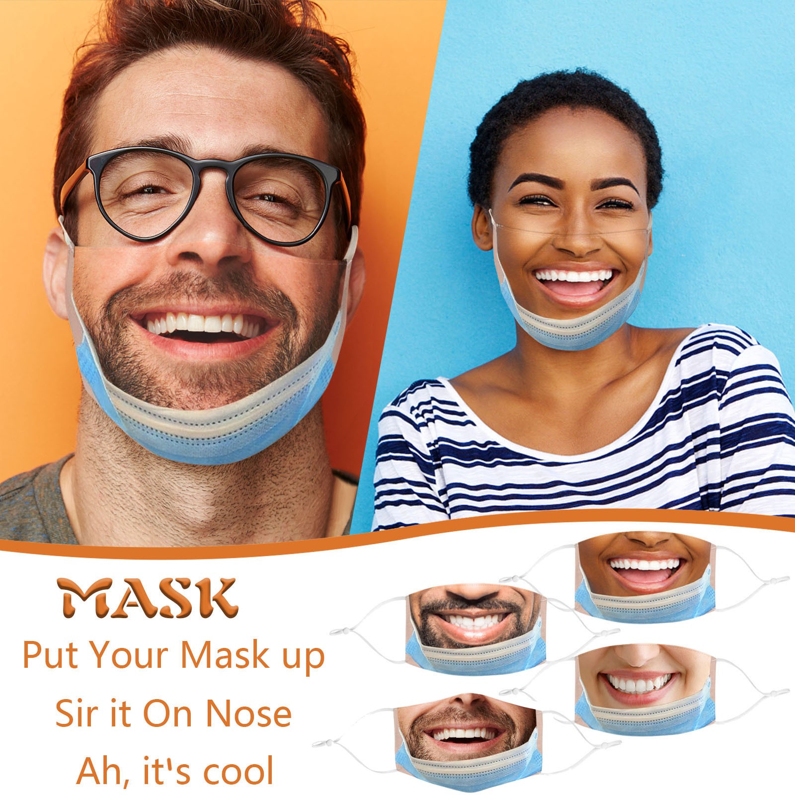 Cloth Face Mask Washable - 성인용 재미있는 입 마스크, 재미있는 천,
