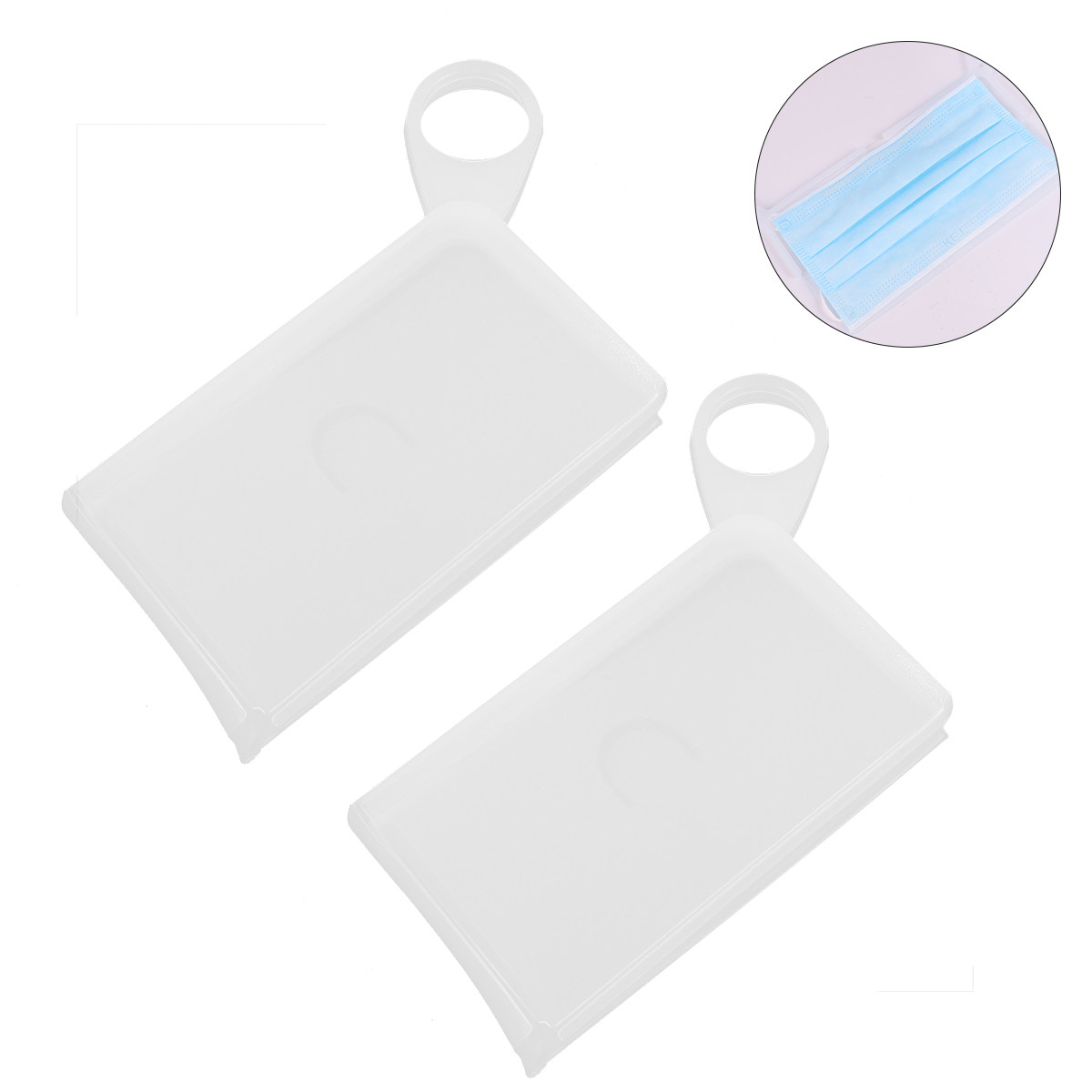 2개입 식품 등급 실리콘 마스크 보관함, 휴대용 평면형 - Face Mask Storage Box 리뷰 및 가격