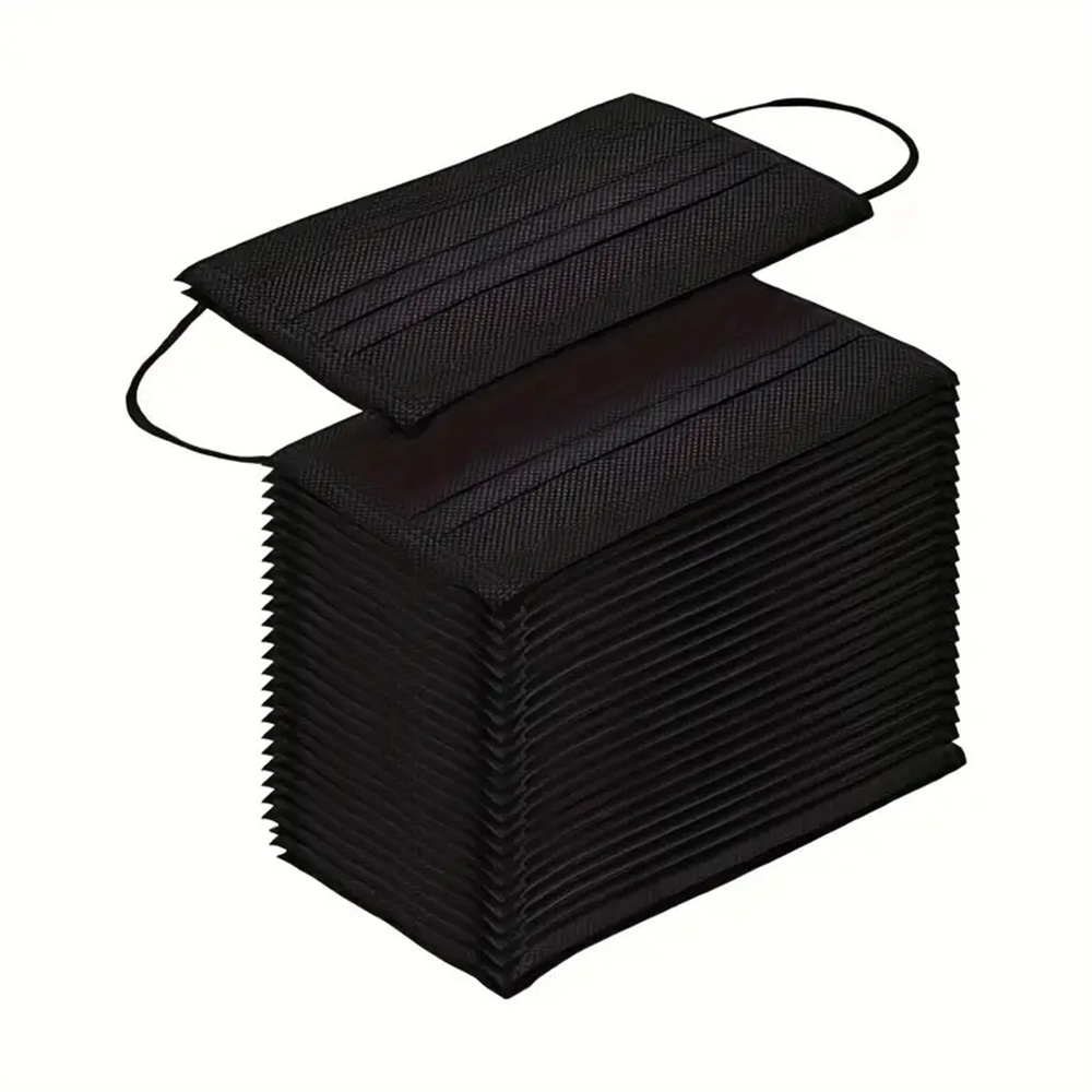 50-200pcs 검정색 일회용 얼굴 마스크 3겹 필터 - Black Face Mask Pack 리뷰 및 가격